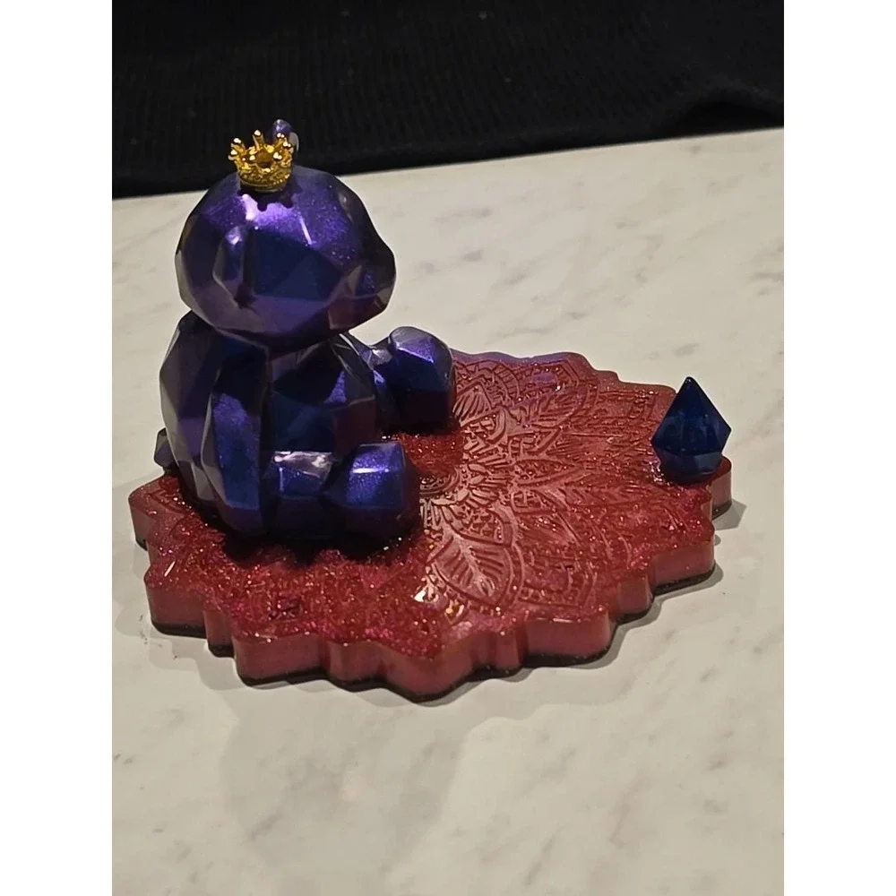 Handmade Resin Cell Phone Holder Purple Red‎ Bear  740
